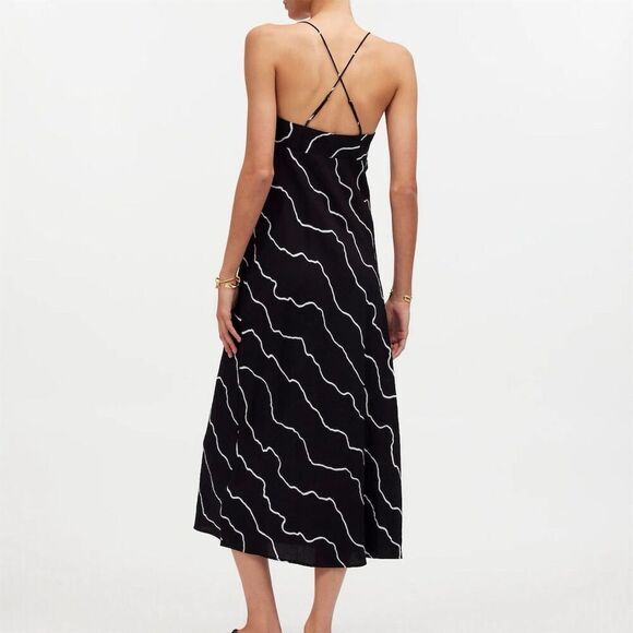 NWT Madewell Women's Layton Midi Slip Dress Size 14 Squiggle‎ Print Multicolor - Picture 3 of 11